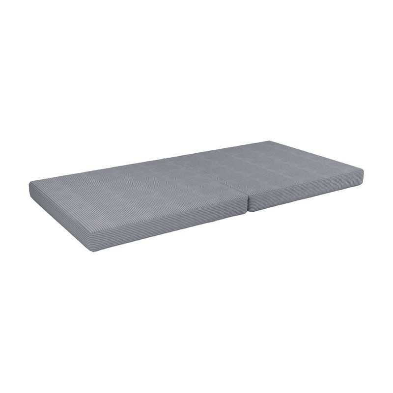 Matelas pliable 160×80×8 cm pour canapé modulable enfant en velours côtelé, couleur Gris Lapin Matelas pliable 160×80×8 cm pour canapé modulable enfant en velours côtelé, couleur Gris Lapin