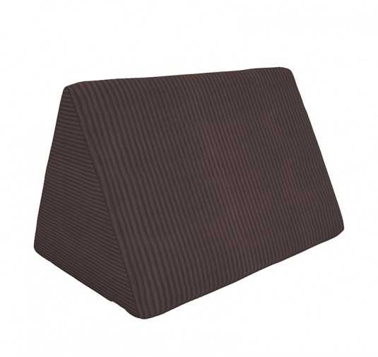 Coussin triangulaire 55×35×35 cm pour canapé modulable enfant en velours côtelé, couleur Brun Chocolat