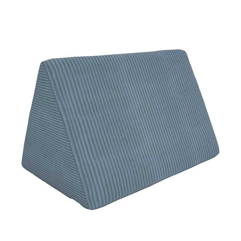 Coussin triangulaire 55×35×35 cm pour canapé modulable enfant en velours côtelé, couleur Lagune Bleue