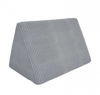 Coussin triangulaire 55×35×35 cm pour canapé modulable enfant en velours côtelé, couleur Gris Lapin