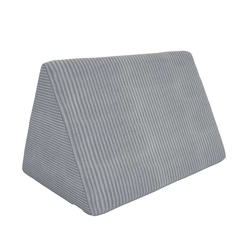Coussin triangulaire 55×35×35 cm pour canapé modulable enfant en velours côtelé, couleur Gris Lapin