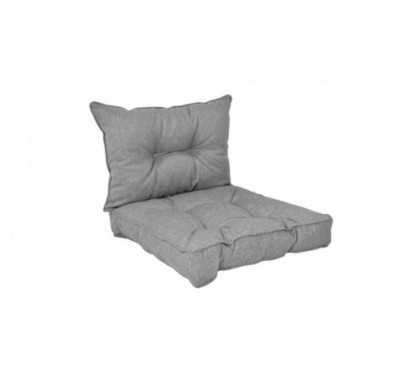 Set de 2 Coussins de Chaise de Jardin Gris 60x60 + 60x40