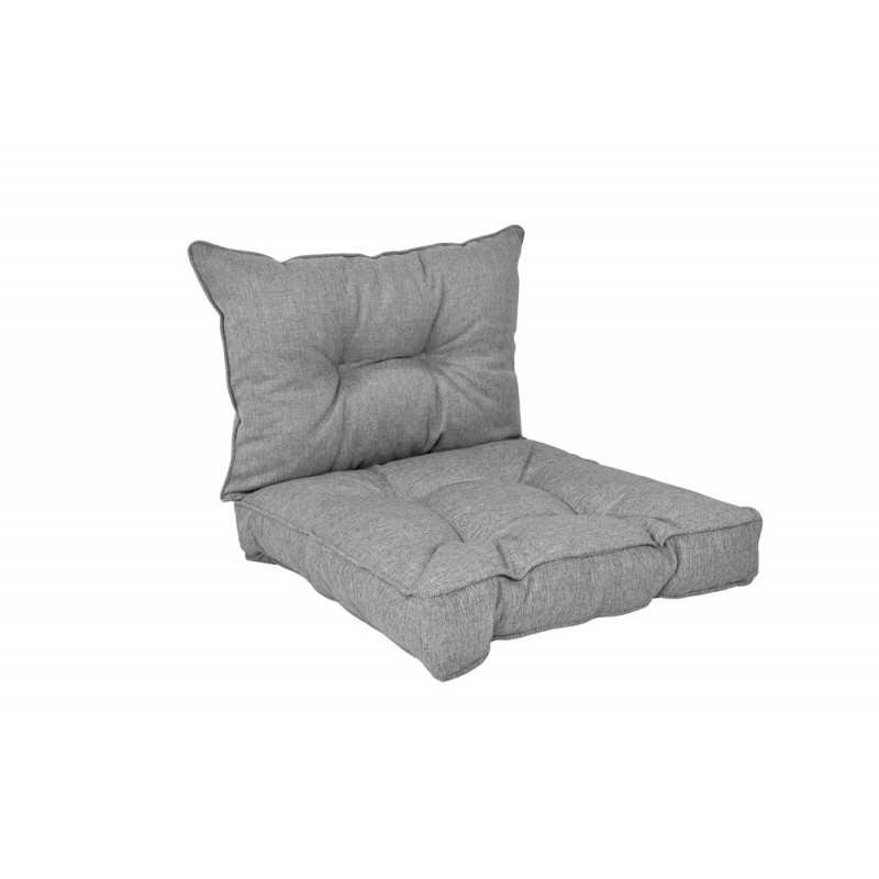 Set de 2 Coussins de Chaise de Jardin Gris 60x60 + 60x40