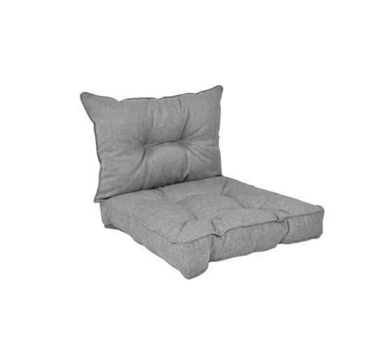 Set de 2 Coussins de Chaise de Jardin Gris 60x60 + 60x40