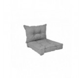 Set de 2 Coussins de Chaise de Jardin Gris 60x60 + 60x40