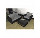 Set de 2 Coussins de Chaise de Jardin Gris 60x60 + 60x40