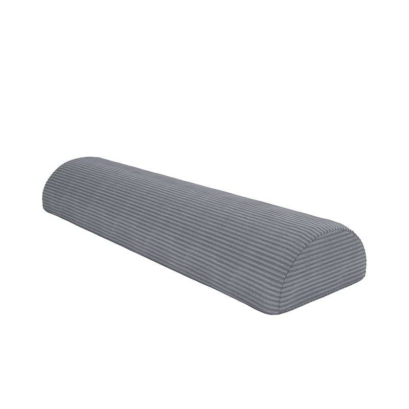 Coussin demi-rouleau 80×22×12 cm pour canapé modulable enfant en velours côtelé, couleur Gris Lapin