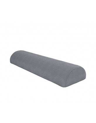 Coussin demi-rouleau 80×22×12 cm pour canapé modulable enfant en velours côtelé, couleur Gris Lapin
