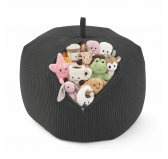 Sac de rangement pour jouets et pouf enfant | Velours côtelé | 85x85x50 cm | Galet Nocturne