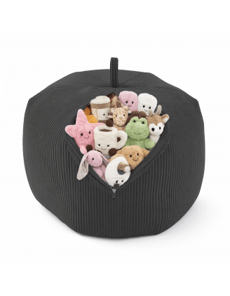Sac de rangement pour jouets et pouf enfant | Velours côtelé | 85x85x50 cm | Galet Nocturne