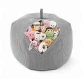 Sac de rangement pour jouets et pouf enfant | Velours côtelé | 85x85x50 cm | Gris Lapin