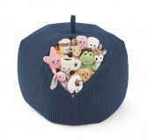 Sac de rangement pour jouets et pouf enfant | Velours côtelé | 85x85x50 cm | Ciel Nocturne