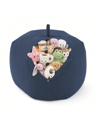 Sac de rangement pour jouets et pouf enfant | Velours côtelé | 85x85x50 cm | Ciel Nocturne