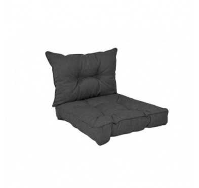 Set de 2 Coussins de Chaise de Jardin Anthracite 40x40 + 50x40