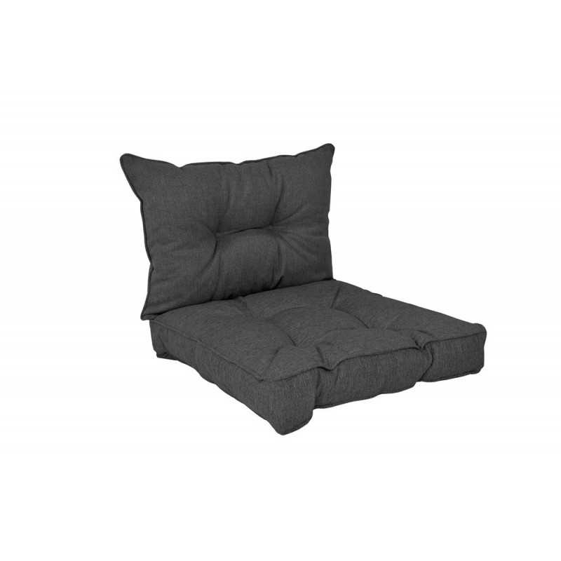 Set de 2 Coussins de Chaise de Jardin Anthracite 40x40 + 50x40