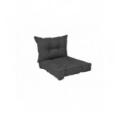 Set de 2 Coussins de Chaise de Jardin Anthracite 40x40 + 50x40