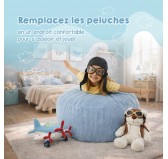 Sac de rangement pour jouets et pouf enfant | Velours côtelé | 85x85x50 cm | Vert Forêt