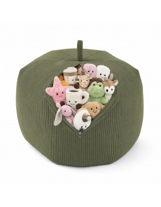 Sac de rangement pour jouets et pouf enfant | Velours côtelé | 85x85x50 cm | Pois de Printemps