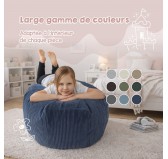 Sac de rangement pour jouets et pouf enfant | Velours côtelé | 85x85x50 cm | Pois de Printemps