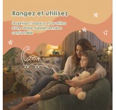 Sac de rangement pour jouets et pouf enfant | Velours côtelé | 85x85x50 cm | Pois de Printemps