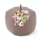 Sac de rangement pour jouets et pouf enfant | Velours côtelé | 85x85x50 cm | Caramel Chaud