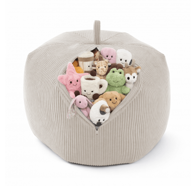 Sac de rangement pour jouets et pouf enfant | Velours côtelé | 85x85x50 cm | Crépuscule Sableux