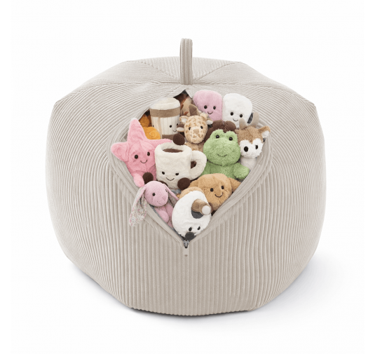 Sac de rangement pour jouets et pouf enfant | Velours côtelé | 85x85x50 cm | Crépuscule Sableux