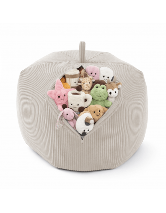 Sac de rangement pour jouets et pouf enfant | Velours côtelé | 85x85x50 cm | Crépuscule Sableux