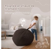 Sac de rangement pour jouets et pouf enfant | Velours côtelé | 85x85x50 cm | Crépuscule Sableux