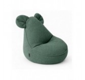 Pouf Enfant avec Oreilles de Souris | Bouclé | 68x68x50 cm | Vert Grenouille