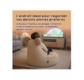 Pouf Enfant avec Oreilles de Souris | Bouclé | 68x68x50 cm | Vert Grenouille