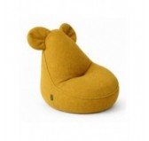 Pouf Enfant avec Oreilles de Souris | Bouclé | 68x68x50 cm | Ourson Ensoleillé