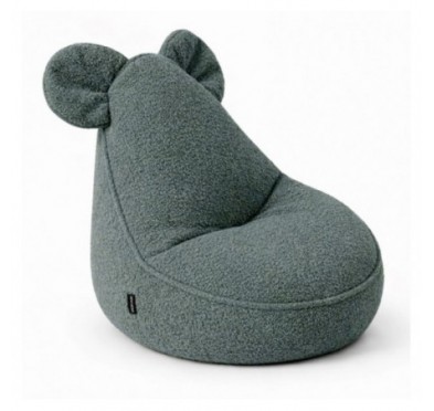 Pouf Enfant avec Oreilles de Souris | Bouclé | 68x68x50 cm | Bleu Bébé