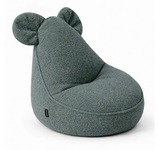 Pouf Enfant avec Oreilles de Souris | Bouclé | 68x68x50 cm | Bleu Bébé