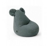 Pouf Enfant avec Oreilles de Souris | Bouclé | 68x68x50 cm | Bleu Bébé