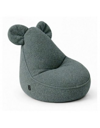 Pouf Enfant avec Oreilles de Souris | Bouclé | 68x68x50 cm | Bleu Bébé