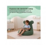 Pouf Enfant avec Oreilles de Souris | Bouclé | 68x68x50 cm | Beige Douillet