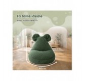 Pouf Enfant avec Oreilles de Souris | Bouclé | 68x68x50 cm | Beige Douillet