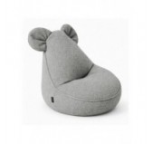 Pouf Enfant avec Oreilles de Souris | Bouclé | 68x68x50 cm | Gris Doux