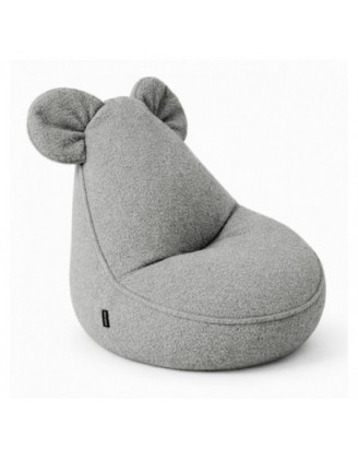 Pouf Enfant avec Oreilles de Souris | Bouclé | 68x68x50 cm | Gris Doux