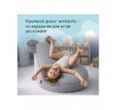 Pouf Enfant avec Oreilles de Souris | Bouclé | 68x68x50 cm | Gris Doux