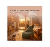 Pouf Enfant avec Oreilles de Souris | Bouclé | 68x68x50 cm | Gris Doux