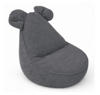 Pouf Enfant avec Oreilles de Souris | Velours côtelé | 68x68x50 cm | Galet Nocturne