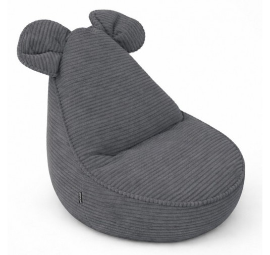 Pouf Enfant avec Oreilles de Souris | Velours côtelé | 68x68x50 cm | Galet Nocturne