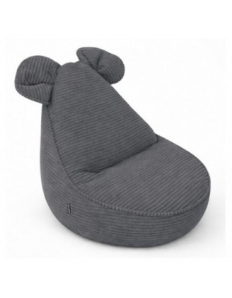 Pouf Enfant avec Oreilles de Souris | Velours côtelé | 68x68x50 cm | Galet Nocturne