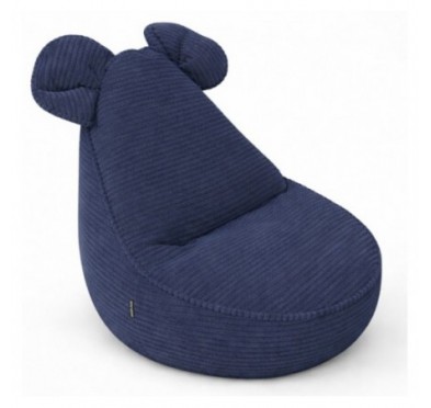 Pouf Enfant avec Oreilles de Souris | Velours côtelé | 68x68x50 cm | Ciel Nocturne