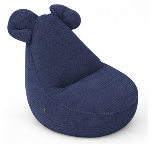 Pouf Enfant avec Oreilles de Souris | Velours côtelé | 68x68x50 cm | Ciel Nocturne