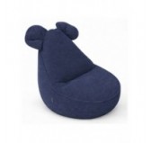 Pouf Enfant avec Oreilles de Souris | Velours côtelé | 68x68x50 cm | Ciel Nocturne