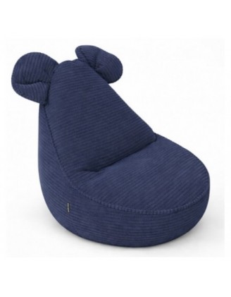 Pouf Enfant avec Oreilles de Souris | Velours côtelé | 68x68x50 cm | Ciel Nocturne