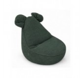 Pouf Enfant avec Oreilles de Souris | Velours côtelé | 68x68x50 cm | Vert Forêt